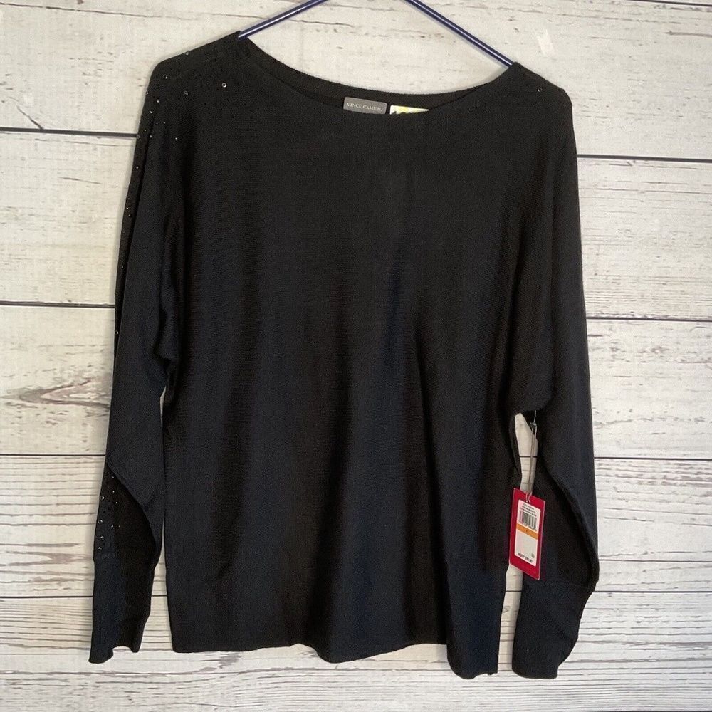 NWT Vince Camuto Womens Embelished‎ Oversize Dolman Long Sleeve Sweater Size S